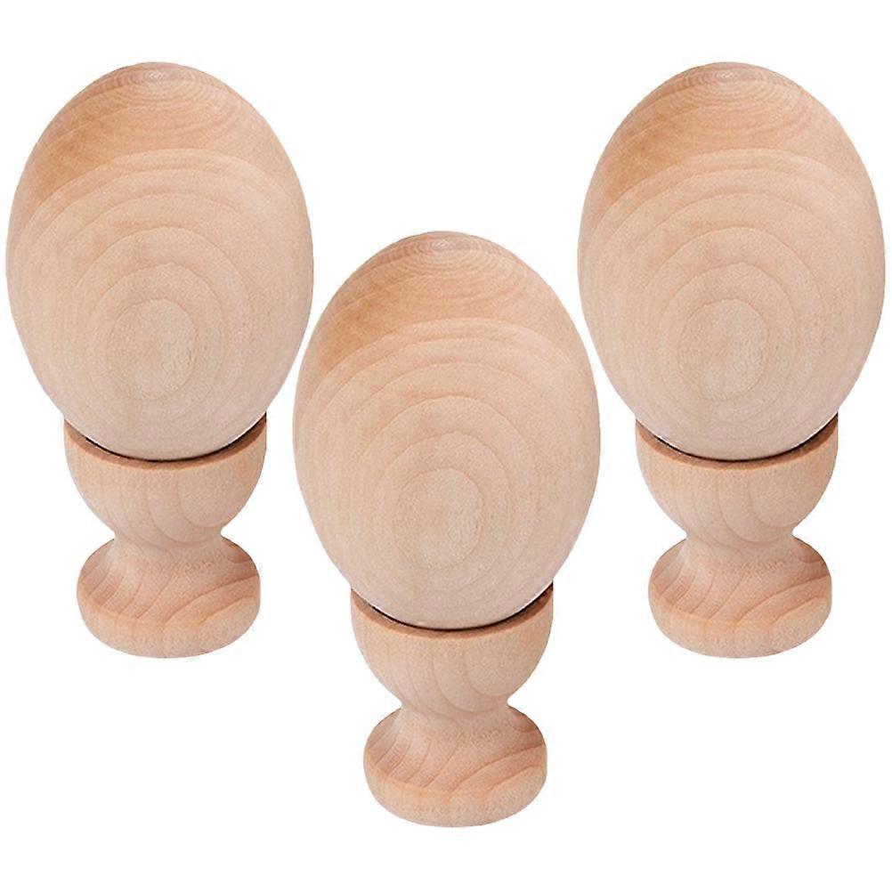 Craft Eggs Wooden Egg DIY Decoration with 9Sets for Playing