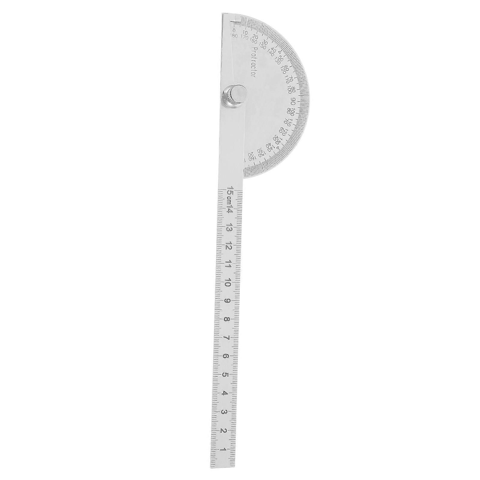 Machinist Protractor Angle Ruler Metal Measuring Tool For Angles Woodworking Tasks Silver 25.00X5.00X1.80Cm 1Pcs