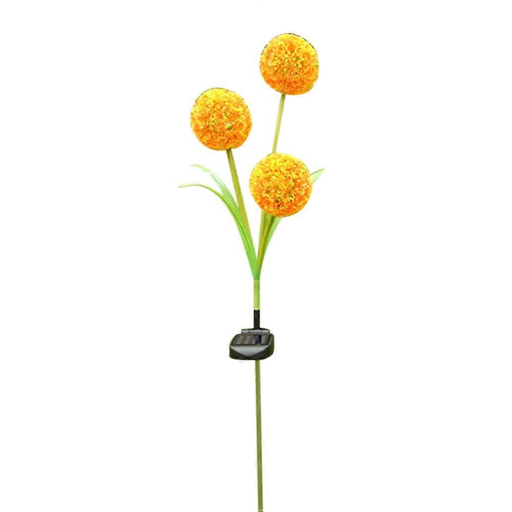 Solar Powered Lawn Lamp Dandelion Shaped Ground Plug Light for Garden Use 2Pcs