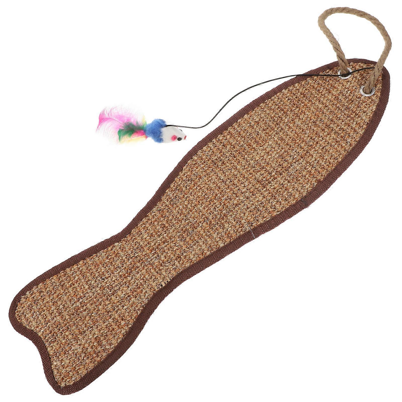 Cat Scratching Pad Fish Shaped Sisal Pad for Cat Playing 1Pcs Protective Mat