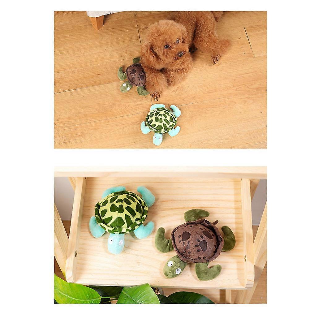 Pet Playing Toy Plush Turtle Sound Toys for Playing 2Pcs Green