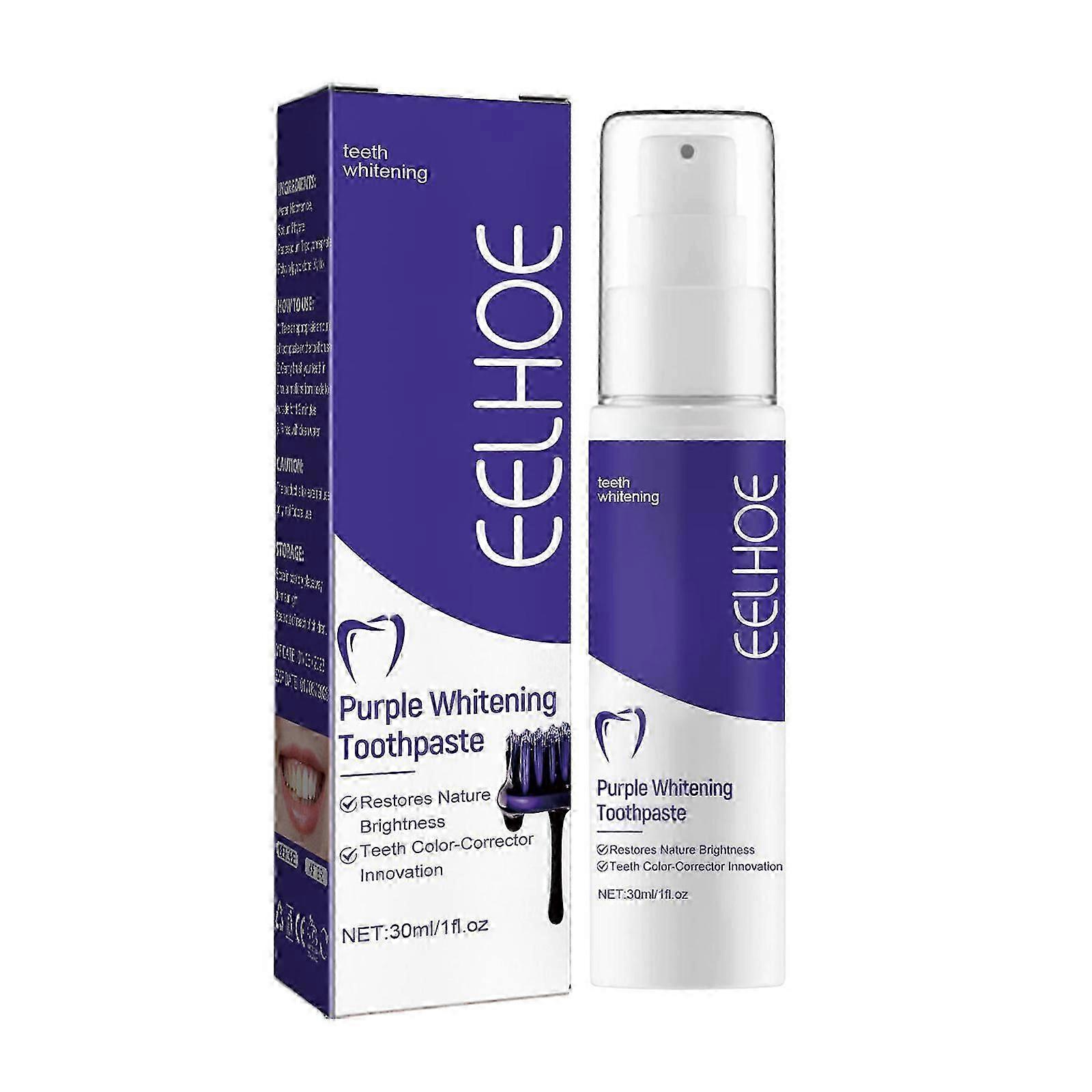 Purple Toothpaste for Teeth Whitening Color Corrector Toothpaste Teeth Whitener Purple Whitening Toothpaste Corrector