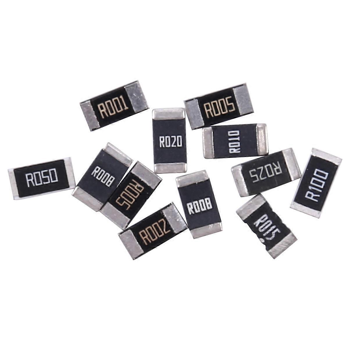 50 stk. legeringsmodstandsprøvesæt 2512 SMD, 10 slags x 5 stk. = 50 stk. R001 R002 R005 R008 R010 R0