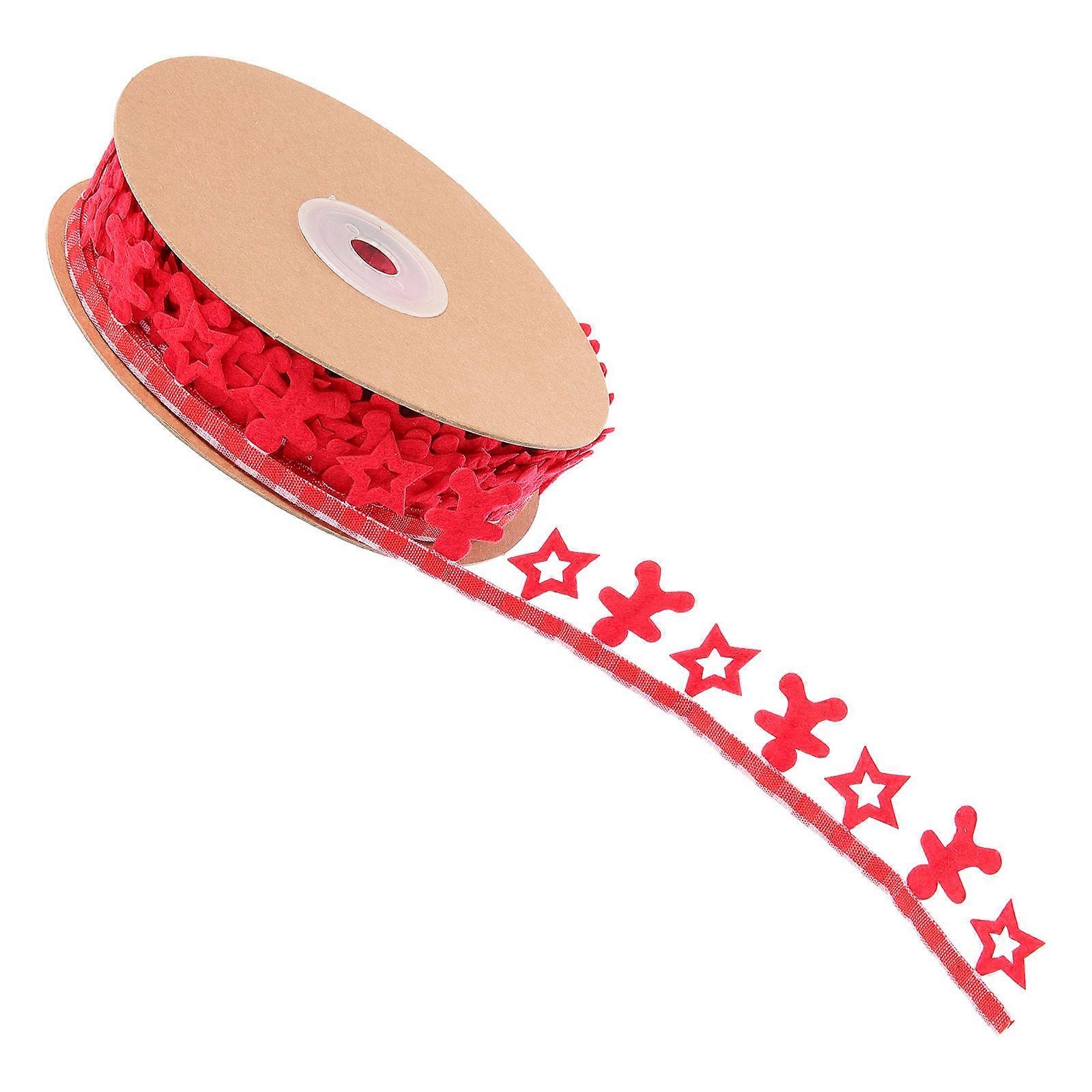 Christmas Decorative Ribbon Red Polyester Gift Wrapping Ribbon 4 Rolls