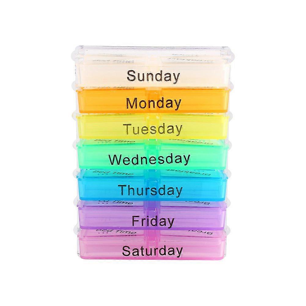 Weekly Pill Organiser 7 Days AM PM Medicine Box Seven Compartments Storage Container Case