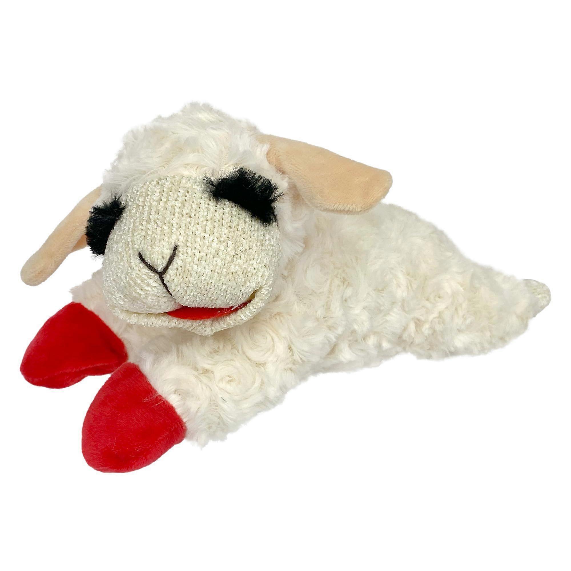 Plush Squeak Toy for Dogs, Soft Lamb Design with Gentle Sound, Cuddly Play Companion, White, 10-Inch