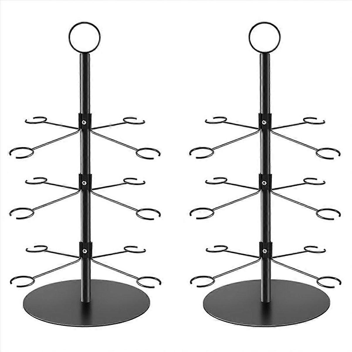 カクテルツリースタンド、ワイングラスフライトテイスティングディスプレイ、ドリンク用、シャンパン用3層-12ホルダー