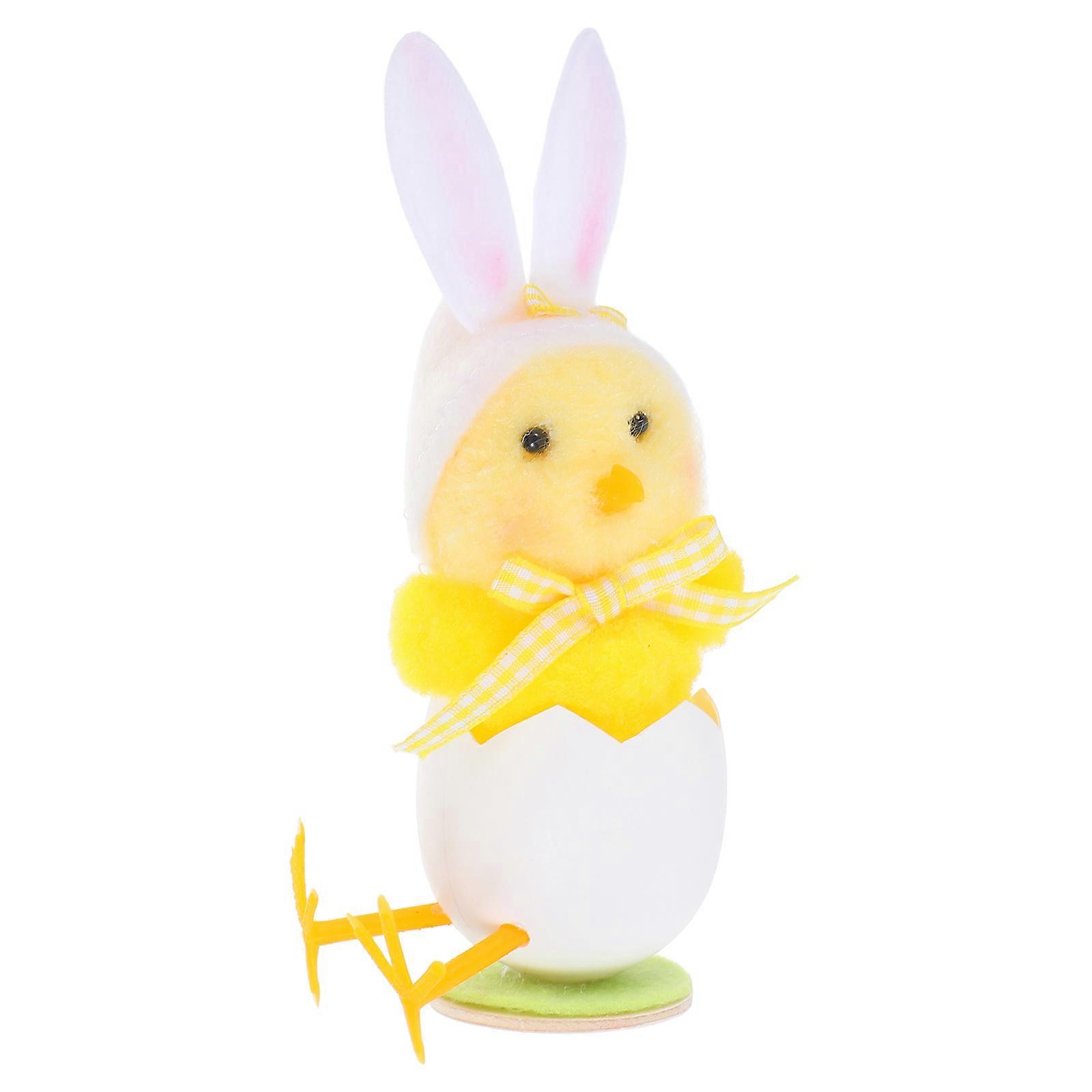 Cute Easter Chick Plush with Bunny Ears for Decor Party Favor