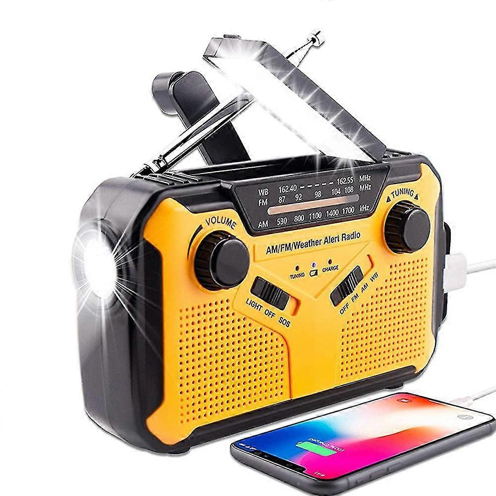 NOAA Emergency Weather Radio Portable Hand Crank Solar Weather Alert Radio NOAA AM FM with LED Flashlights