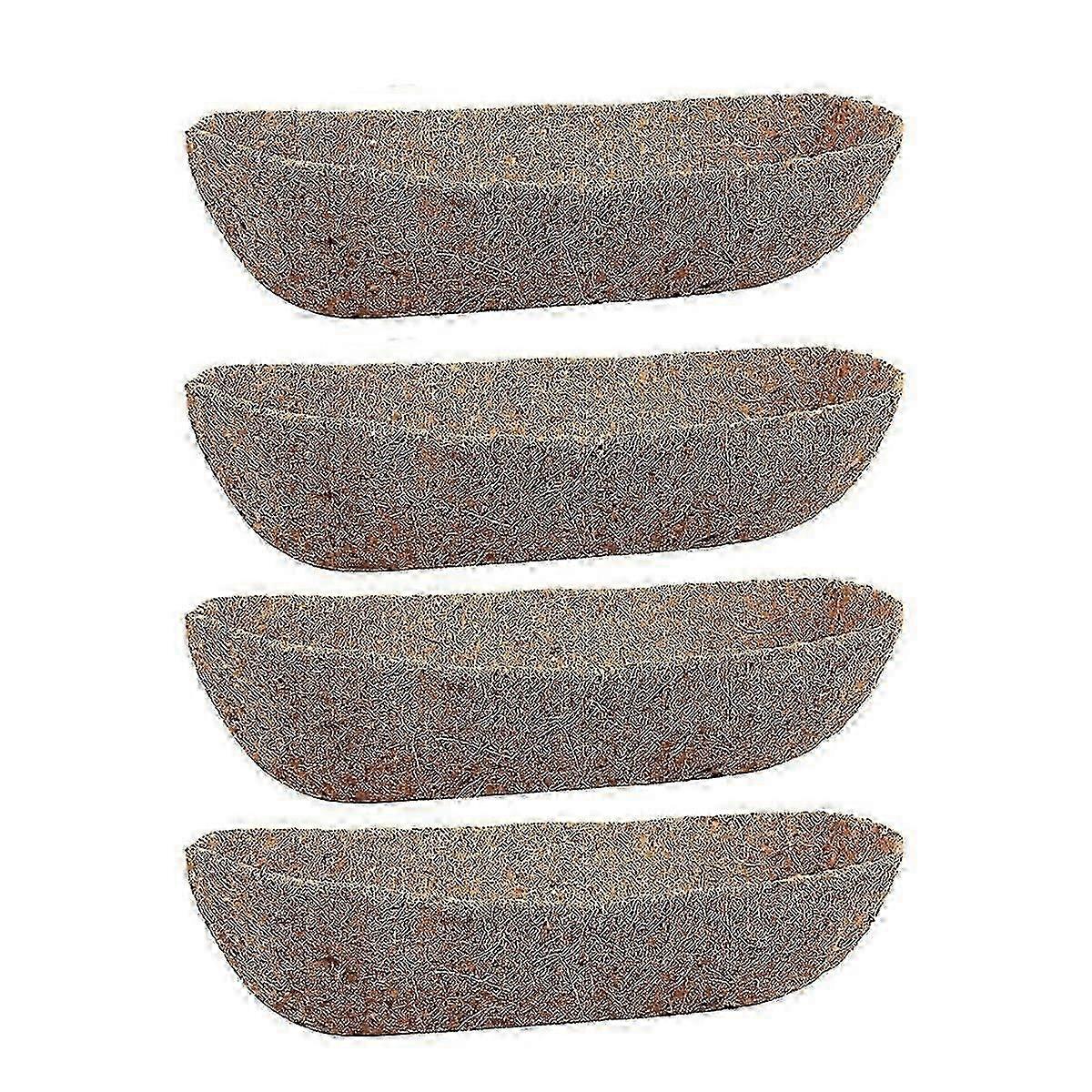 4 Pack 24 Inch Trough Coconut Liners, Natural Coconut Liners for Wall Planter, Window Basket Deck R  A-G