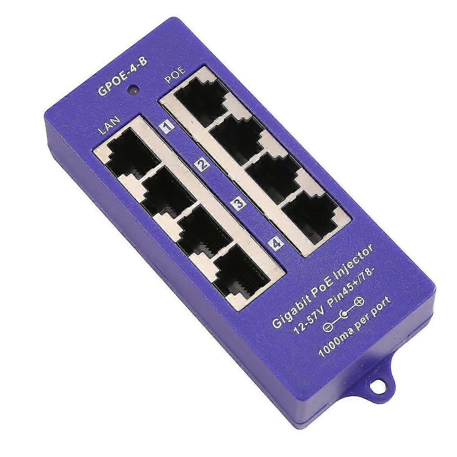 48V or 24V Gigabit Passive PoE Injector 4 Port 1000Mbps PoE Module for Security IP Camera WiFi Acces