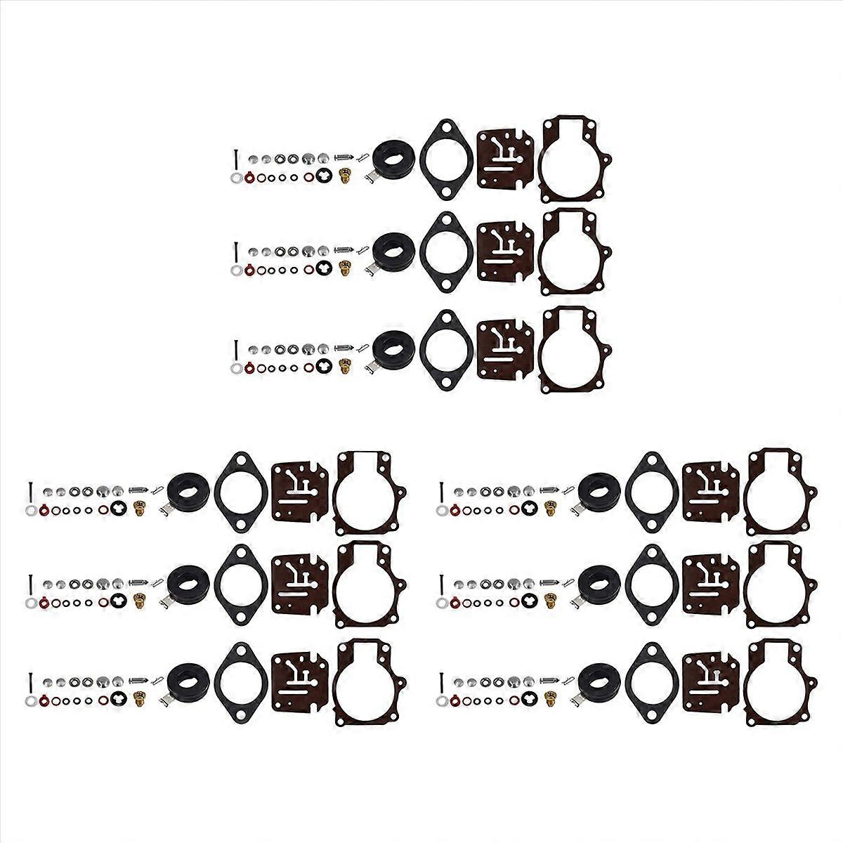 3 x Carburetor Rebuild Repair Kit and Float Fit Evinrude