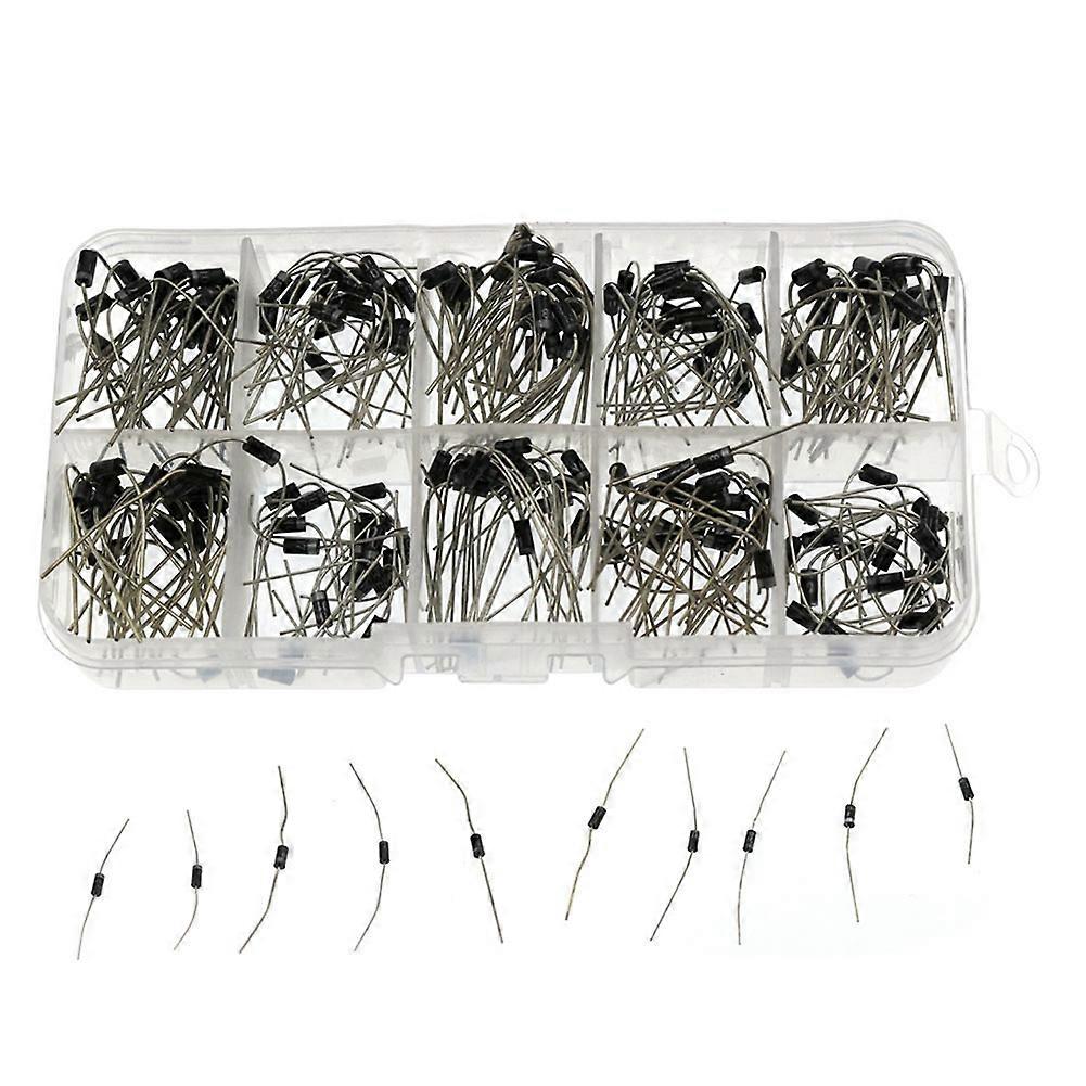 200Pcs 10 Values Rectifier Diode Assorted Kit 1N4001 1N4002 1N4003