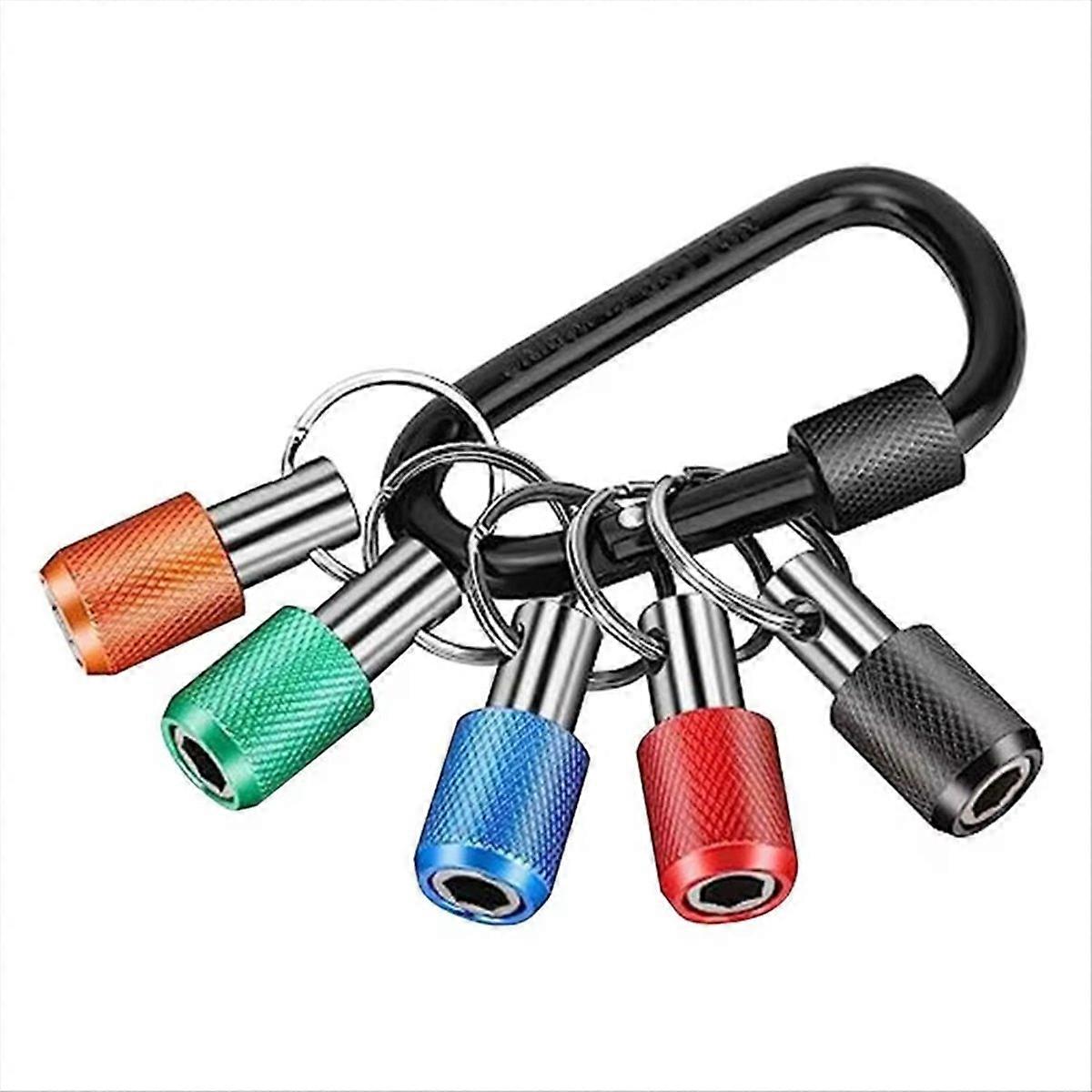 1/4 Inch Hex Bit Holder Drill Bit Keychain Quick Release Screwdriver Hex Shank Tool Keychain for Car