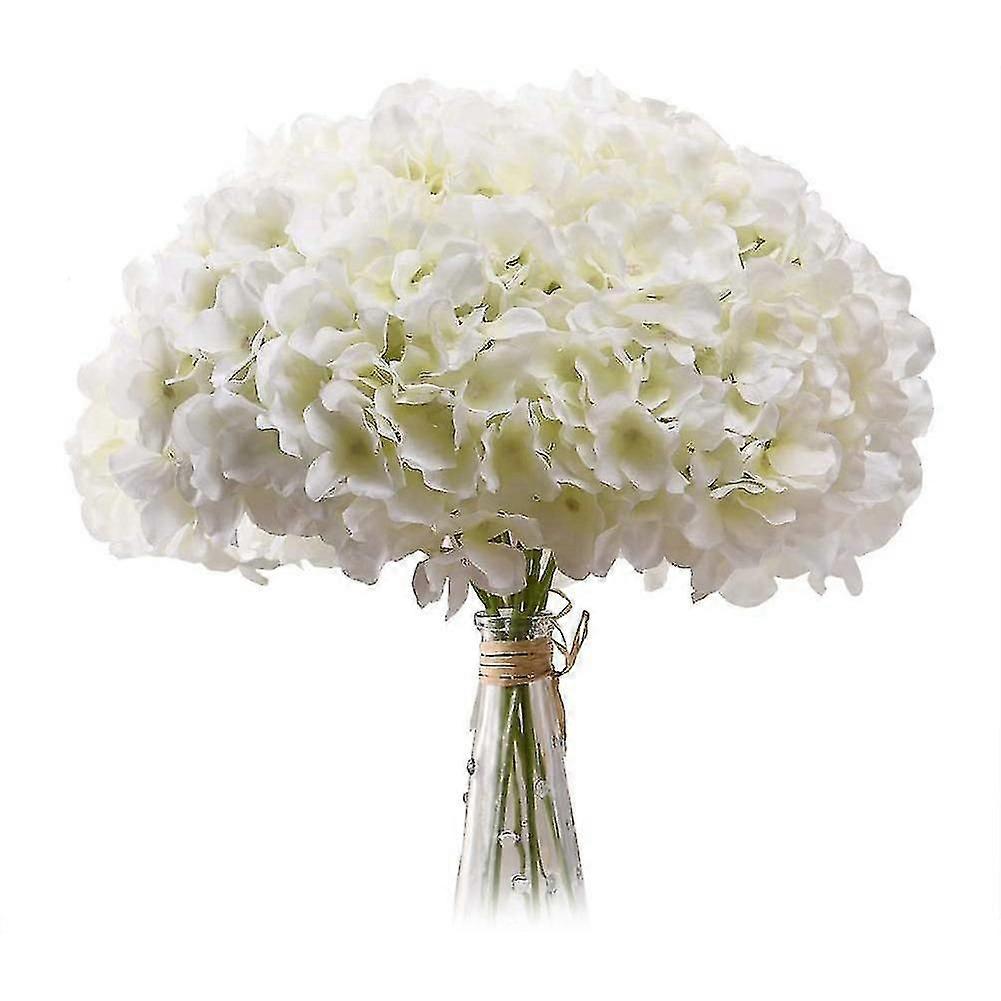 Milky White Hydrangea Silk Flower Head Bag 20 Full Hydrangea