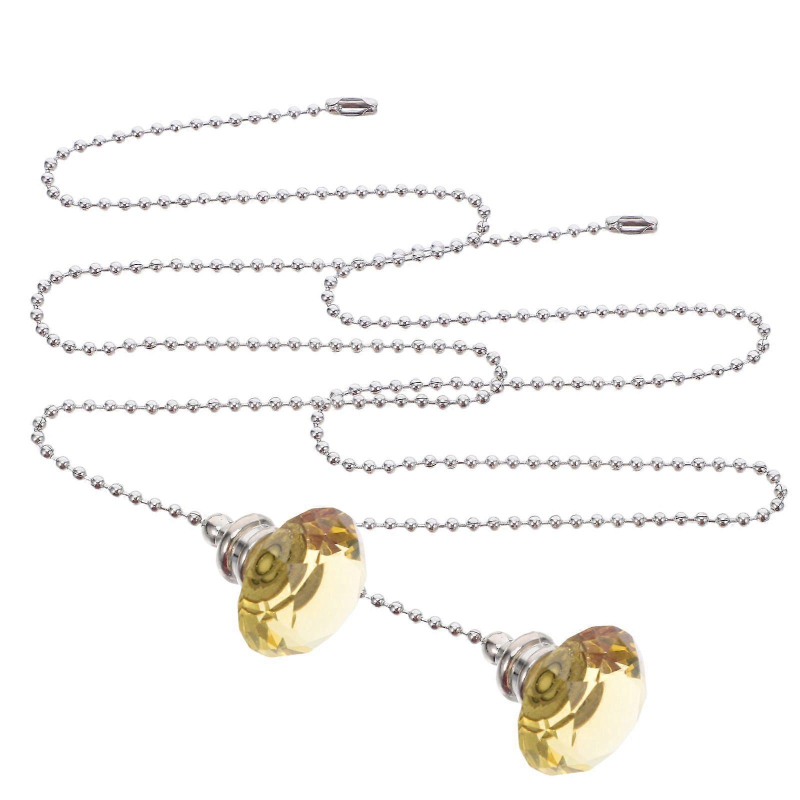 2pcs Fan Chain Pull: Decorative Ceiling Fan Chains With Crystal Pendant - Multi-Use Vintage Pull Cords For Ceiling Light