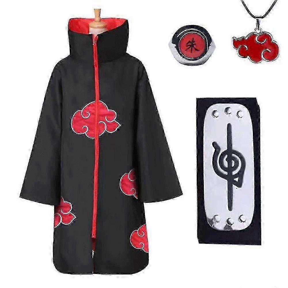Naruto Akatsuki Μανδύας Anime Cosplay Κοστούμι Kit Ιταχί Ρόμπα Απόκριες