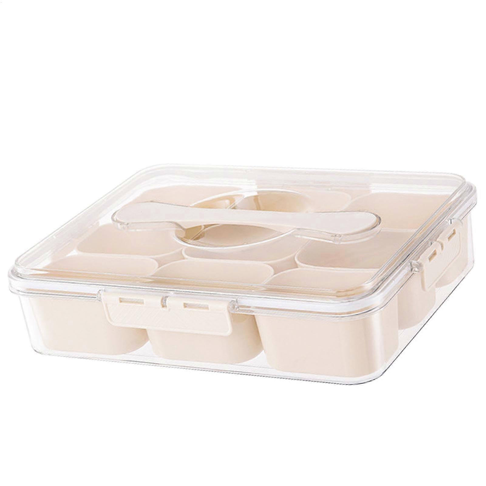 Seasoning Storage Case Set, 9Compartment Spice Organizer With Handle, Transparent Condiment Jars For Salt Pepper Anise