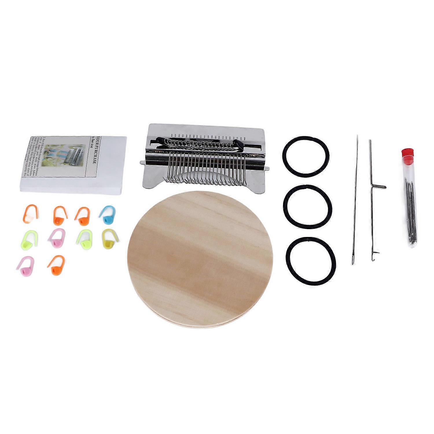21 Hooks Darning Loom with Needles Household Loom Kit Small Weaving Machine for DIY Handicrafts Sock