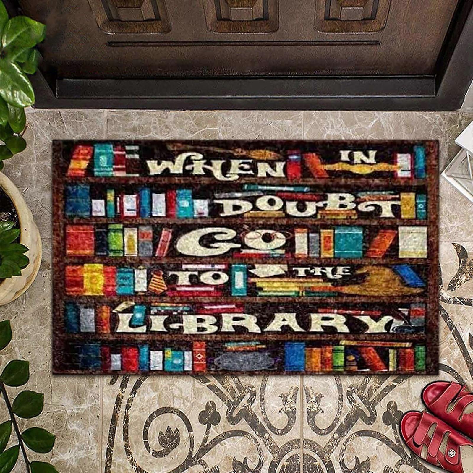 Giyblacko CarpetBook Lovers Bookshelf Floor Mats Welcome Door Mats Polyester Door Mats