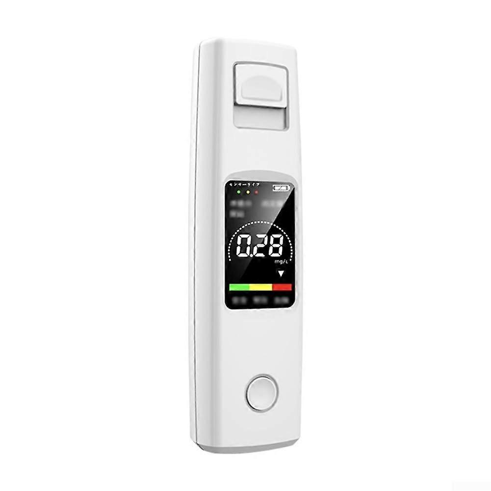 Portable Alcohol Tester LED Display Breathalyzer Voice Alarm Rechargeable Battery For Car Use White/Black