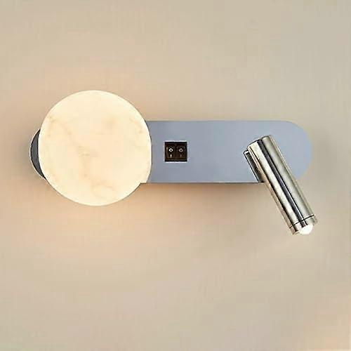 LED Wall Sconce With Switch Globe Light Fixture For Bedside And Nursery Chrome 350Degree Rotatable Reading Lamp