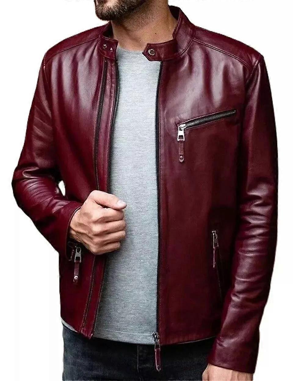 Nová pánská bunda z pravé jehněčí kůže, ručně vyrobená, měkká a stylová