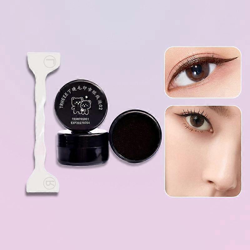 Waterproof Simple Eyeliner Stamp Long Lasting Double-Ended Eyelash Template With Ink Paste Black Eye Liner Stamp For Beginners