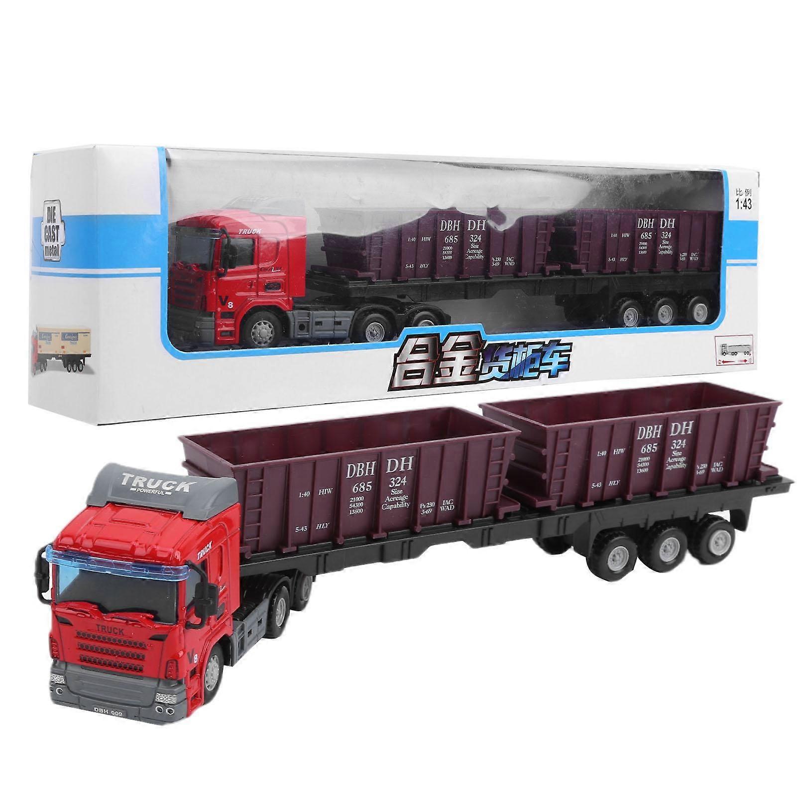 1:43 Transport Cart Carrier Vehicle Model Toy PullBack Highly Simulation Children Vehicle Toy(Red )