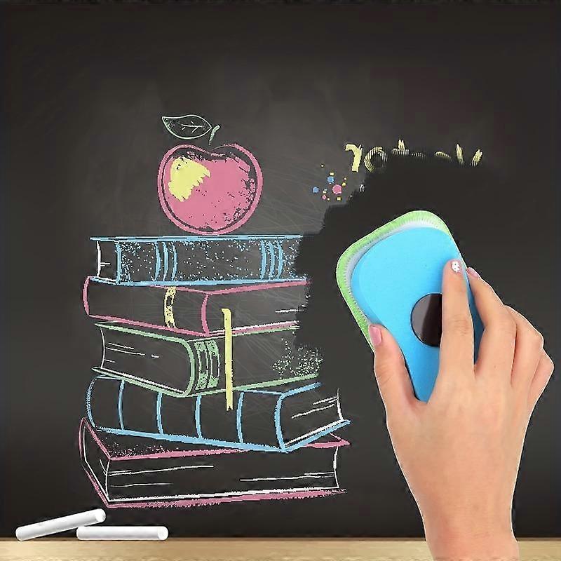 3pcs 3 Colors Washable Chalkboard Eraser, Magnetic Chalkboard Eraser Whiteboard Eraser Dry Eraser Reusable Chalk Eraser for Chalk Markers, H