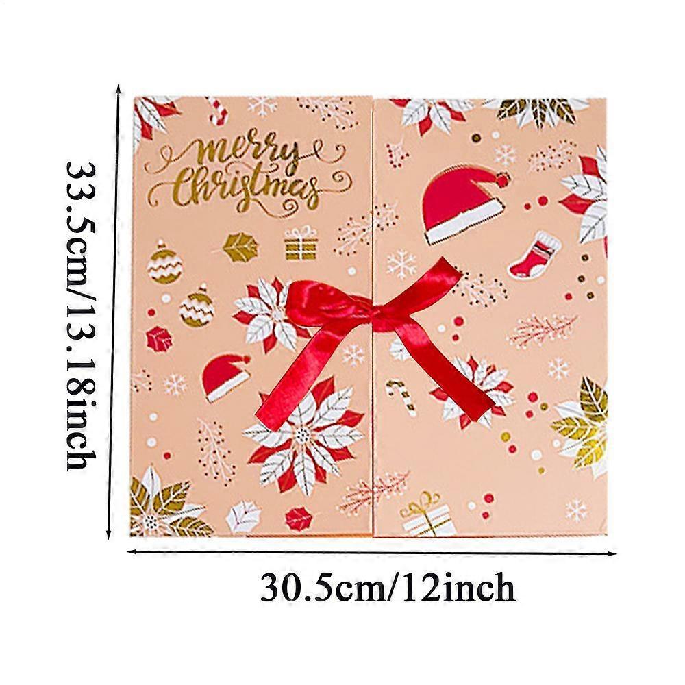 Christmas Advent Calendar Empty Countdown Boxes 24-Day Multi-Functional Container Empty Countdown Paper Boxes for Winter Holiday