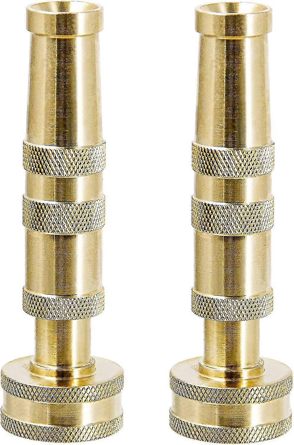 Heavy Duty Brass Adjustable Twist Hose End, 2 Pack