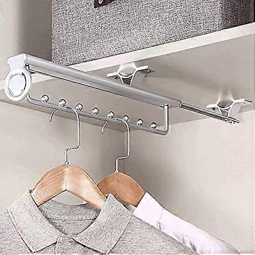 Adjustable PullOut Clothes Rack with Retractable Rod for Closet SpaceSaving Wardrobe Organizer 30cm