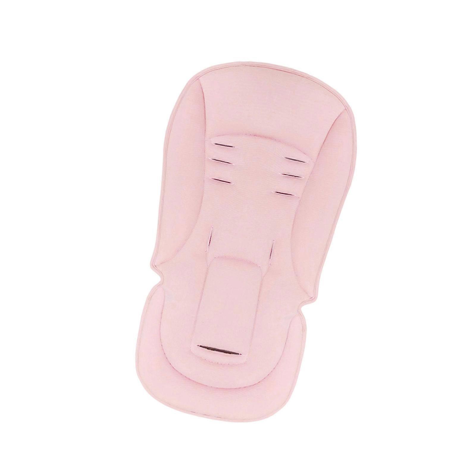 Machine Washable Strollers Seat Pad Cotton Polyester Blend Not Irritating 3 Safety Hole Adjustable Four Weather Use  Pink