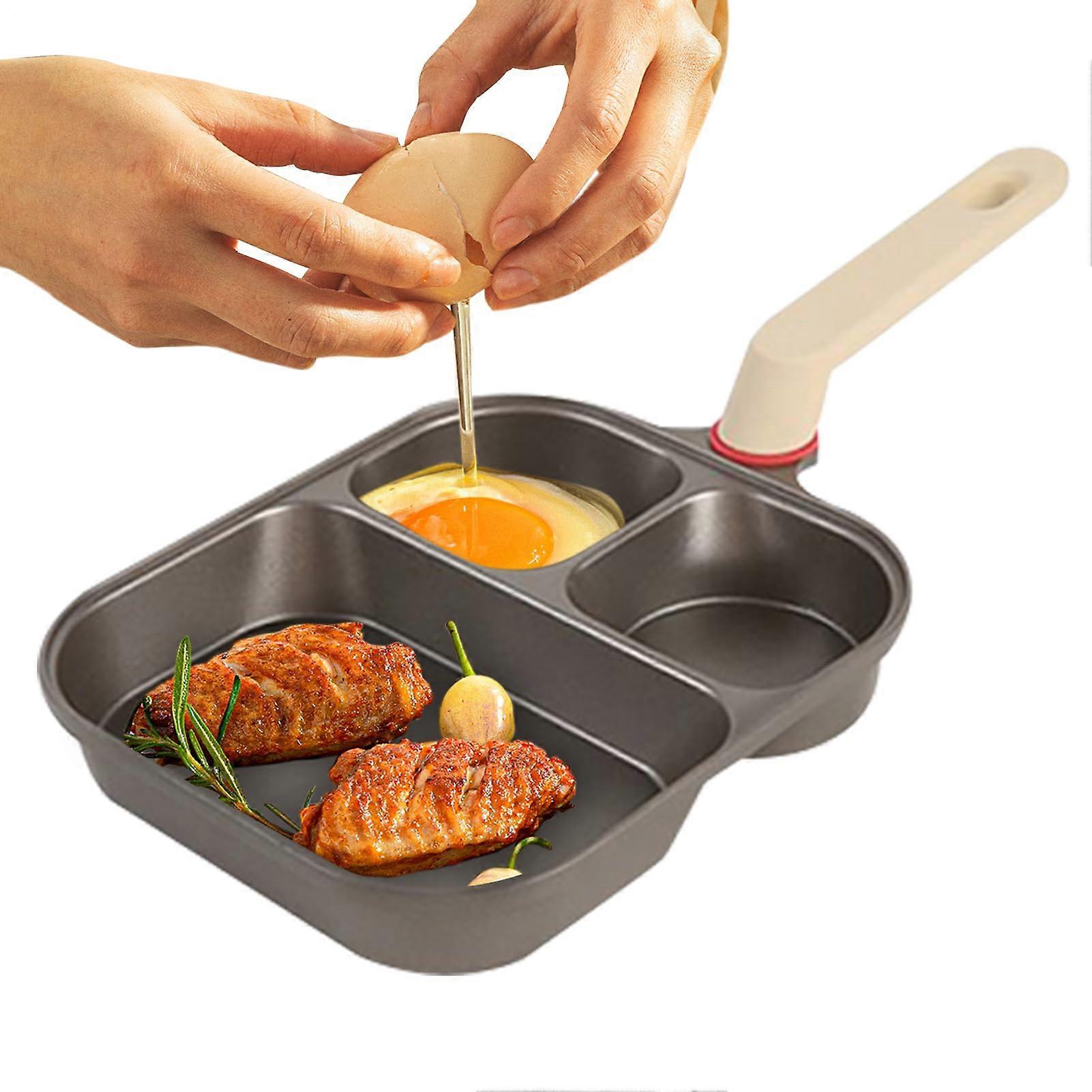 Non Stick Egg Frying Pan 3Cup Capacity With Scraper And Oil Brush Ergonomic Handle Breakfast Skillet