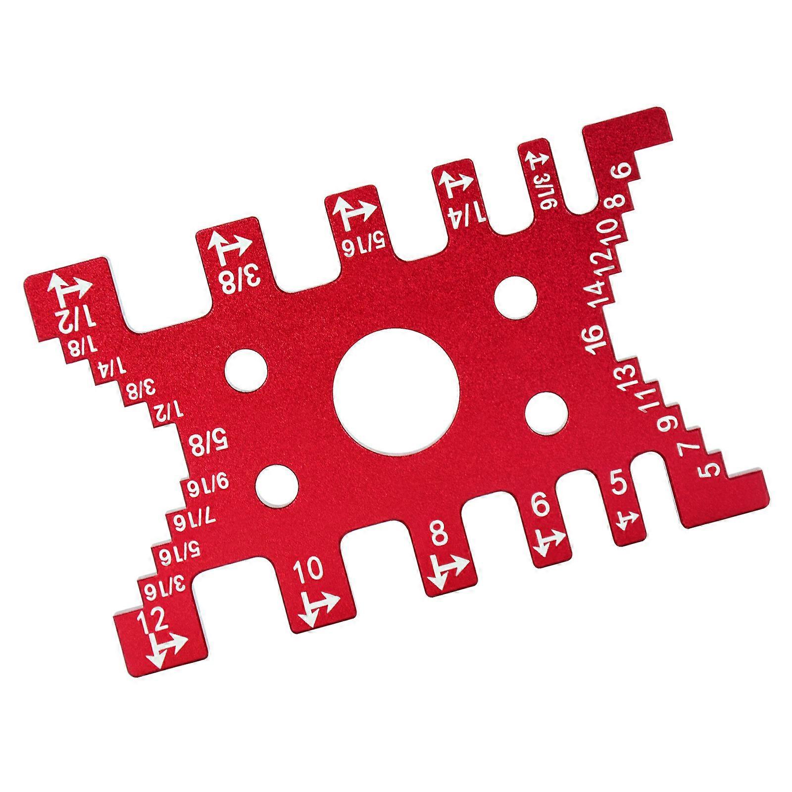 Durability Lightweight Aluminum Tenon Measuring Tool With Corrosion Resistant Properties For Furniture and Model Making  Red