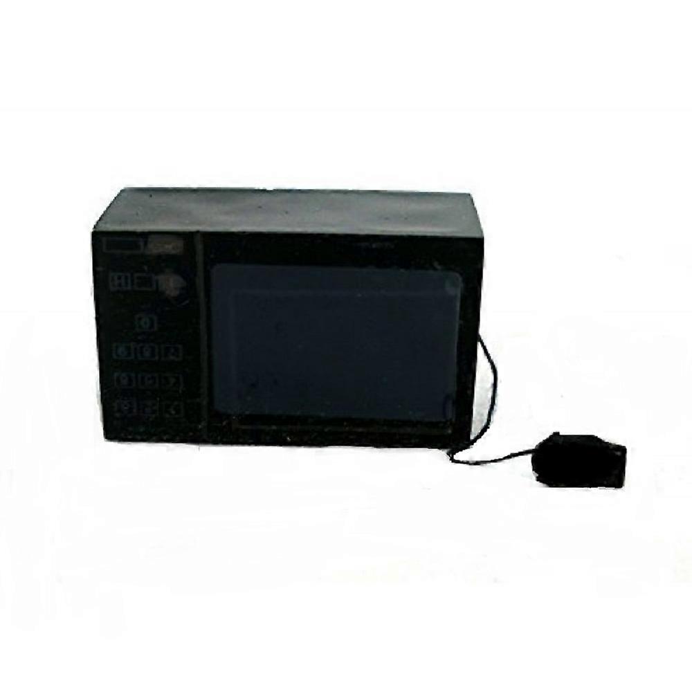 دمى البيت الأسود الميكروويف مع الحبل مصغرة ملحق المطبخ الأجهزة