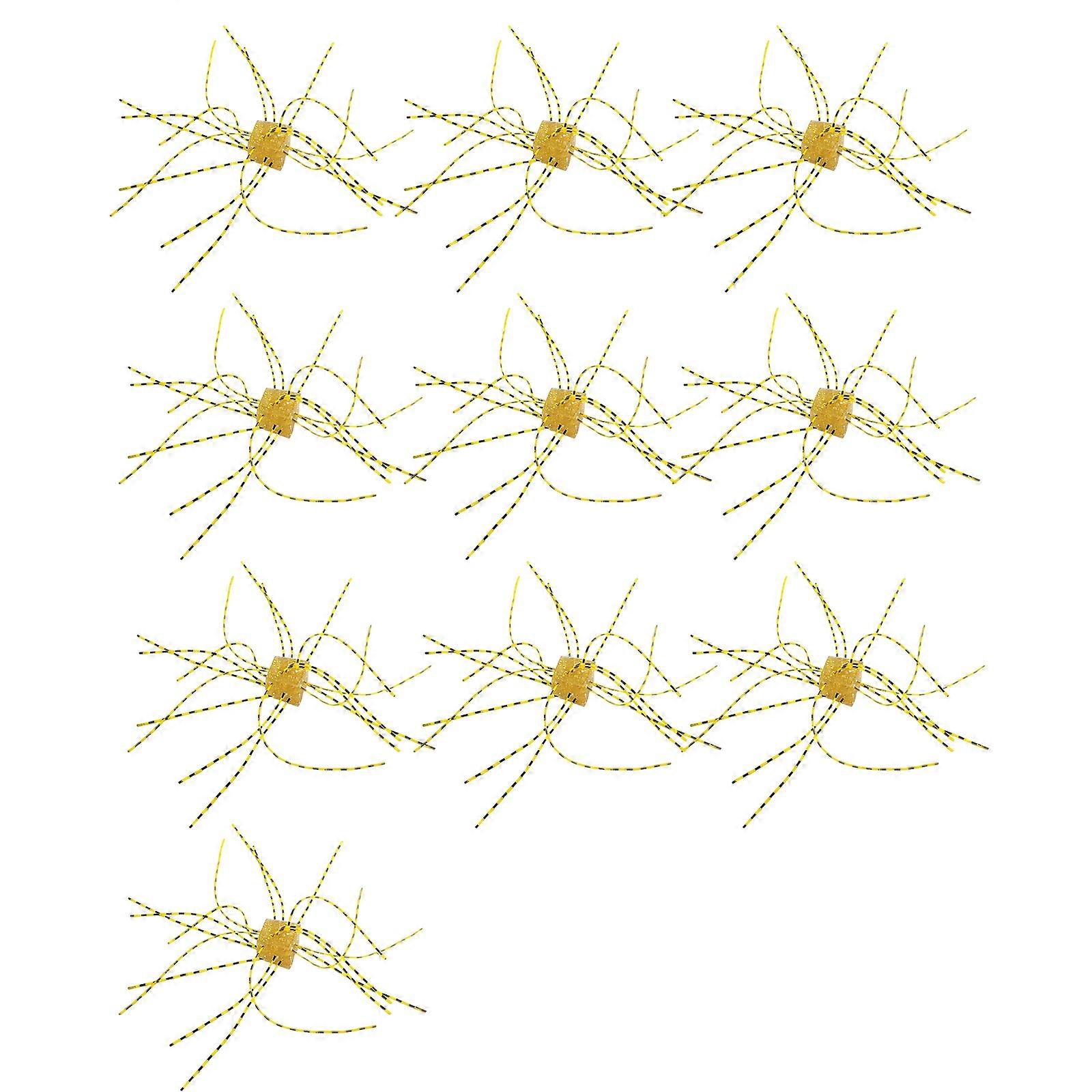 10pcs Würfel geformte Angelköder weiche künstliche Köder für Forellen helle Farbe langsam sinkende Whiskers Köder gelb