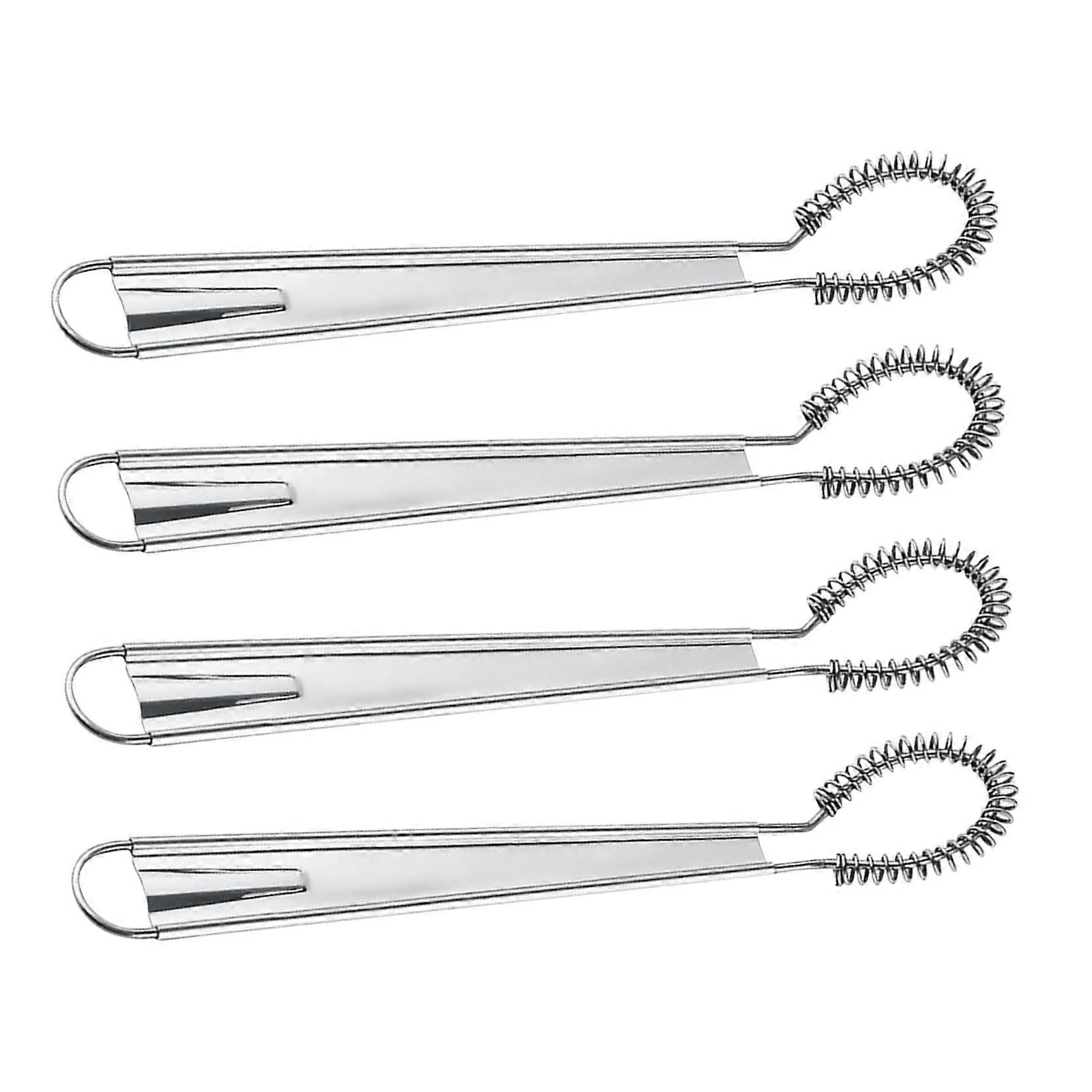 Stainless Steel Spring Coil Whisks Set of 4 for Egg Beating, Sauces, Creams, Milk Frothing and Baking