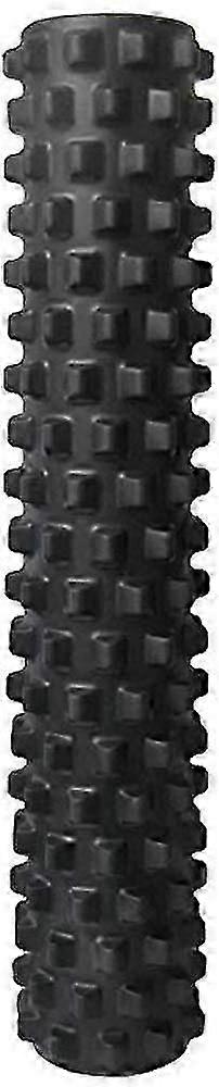 Professional Extra Firm Muscle Foam Roller For Deep Tissue Massage And Myofascial Release Black Full Size Textured Surface