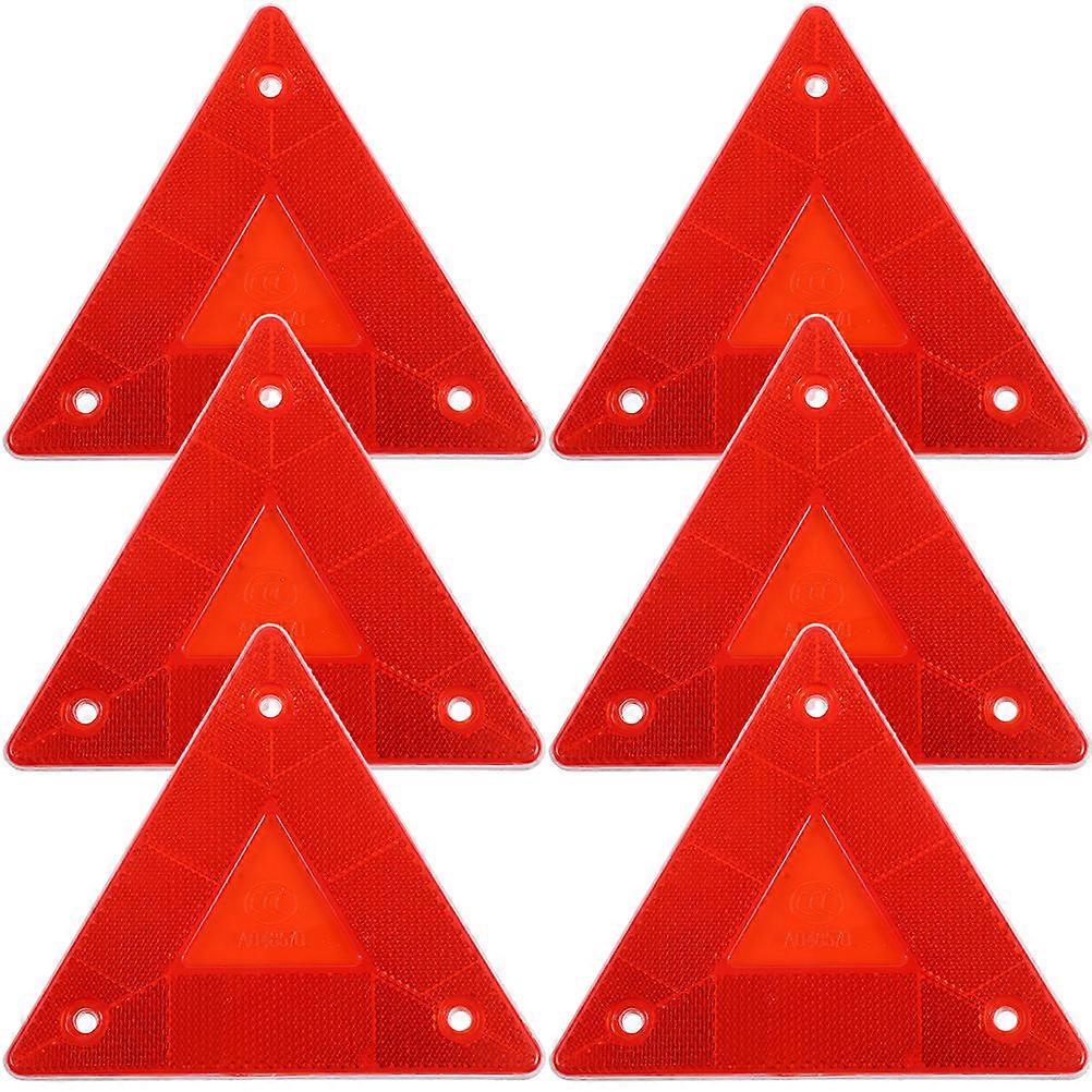 6pcs Vehicle Triangle Reflectors Safety Sign Slow Moving Triangle Warning Signs