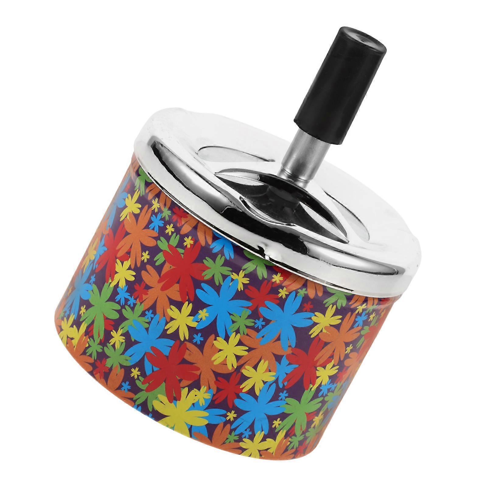 Metal Ashtray Rotating Lid Automatic Extinguishing Ashtray