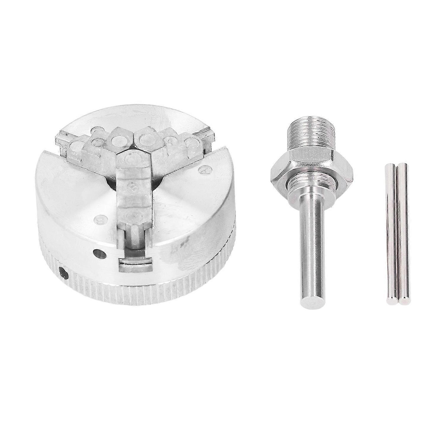 3 Jaw Chuck Set Self Centering Lathe Chuck Plate with M12x1 Connecting Rod 10‑35mm Clamping