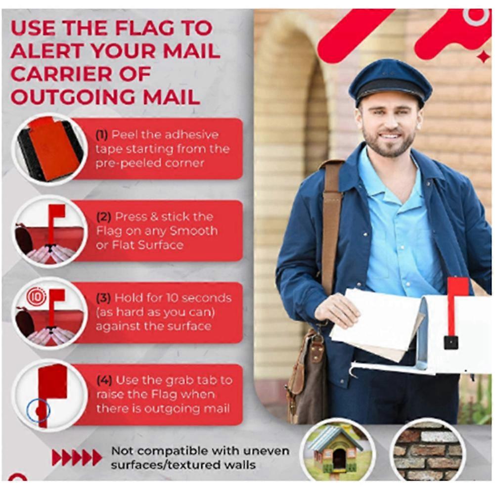 Mailbox Flag Replacement Kit, Red Plastic Mailbox Flag, Required, Fits Wall and Post Mount Mailboxes