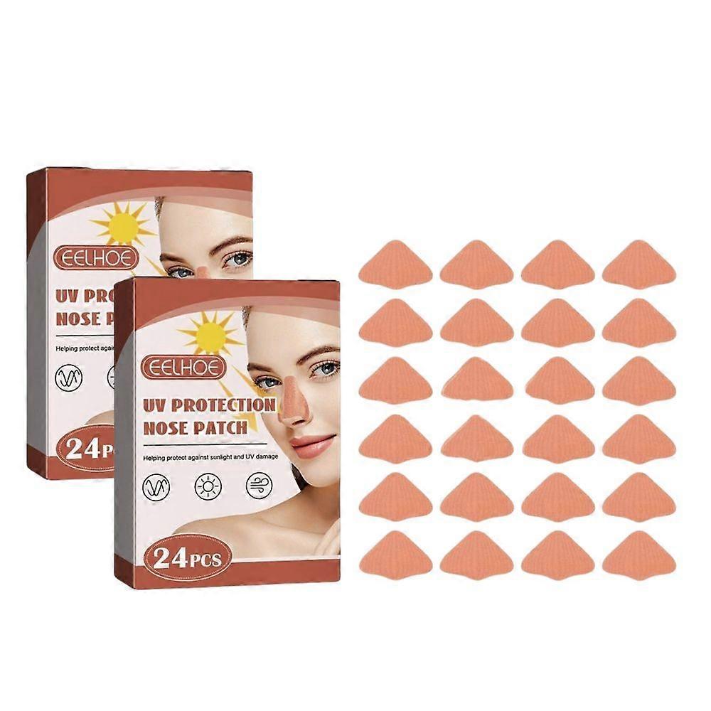 24pcs Reusable Sunblock Patches For Nose Uv Protection Concealer Moisturizing Patch For Outdoor Training Swimming