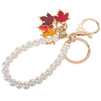 Lönnlöv nyckelringshänge för dekoration elegant höstväska charm tillbehör
