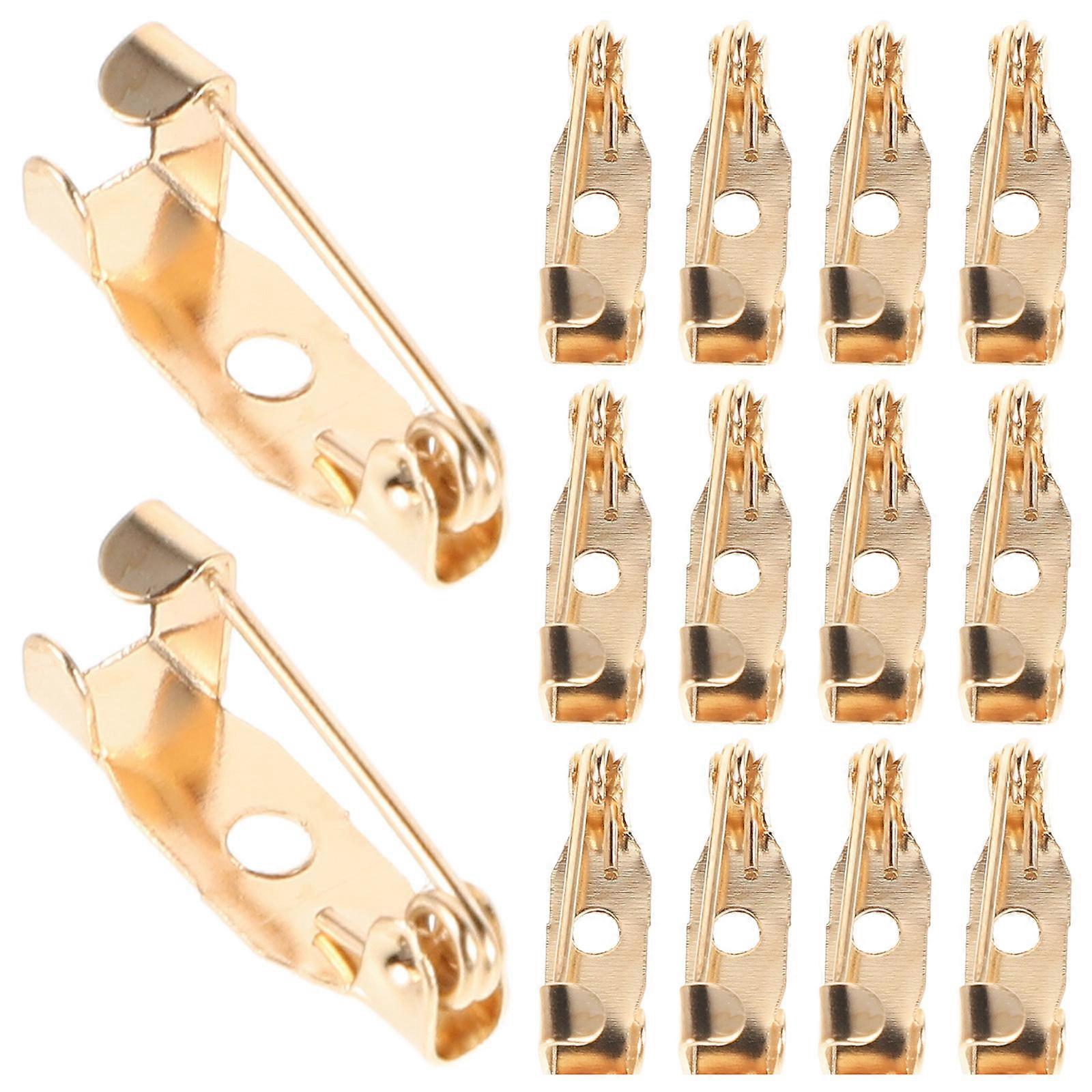 Golden Metal Pin Backs For Jewelry Making Ideal For Crafters With Simple Design 100Pcs Safety Function