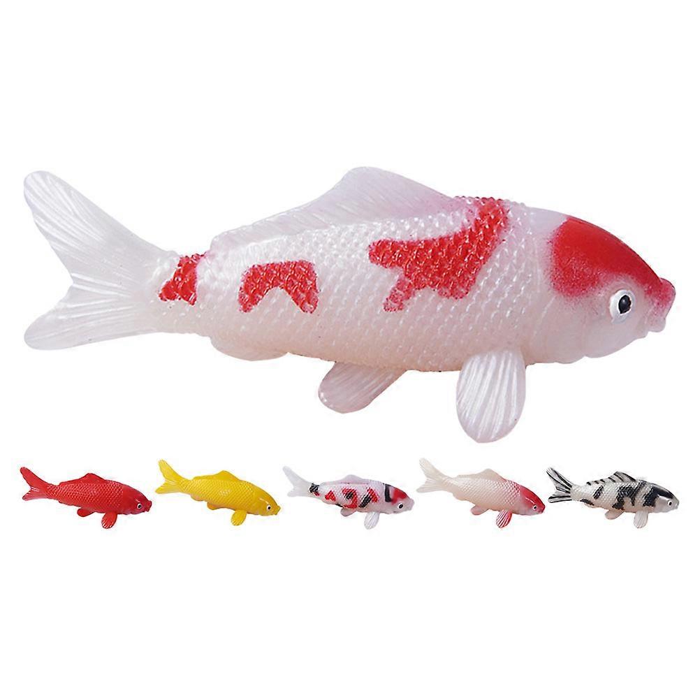 Koi Fish Decor Plastic Fish Model for Aquarium Artificial Tiny 6Pcs