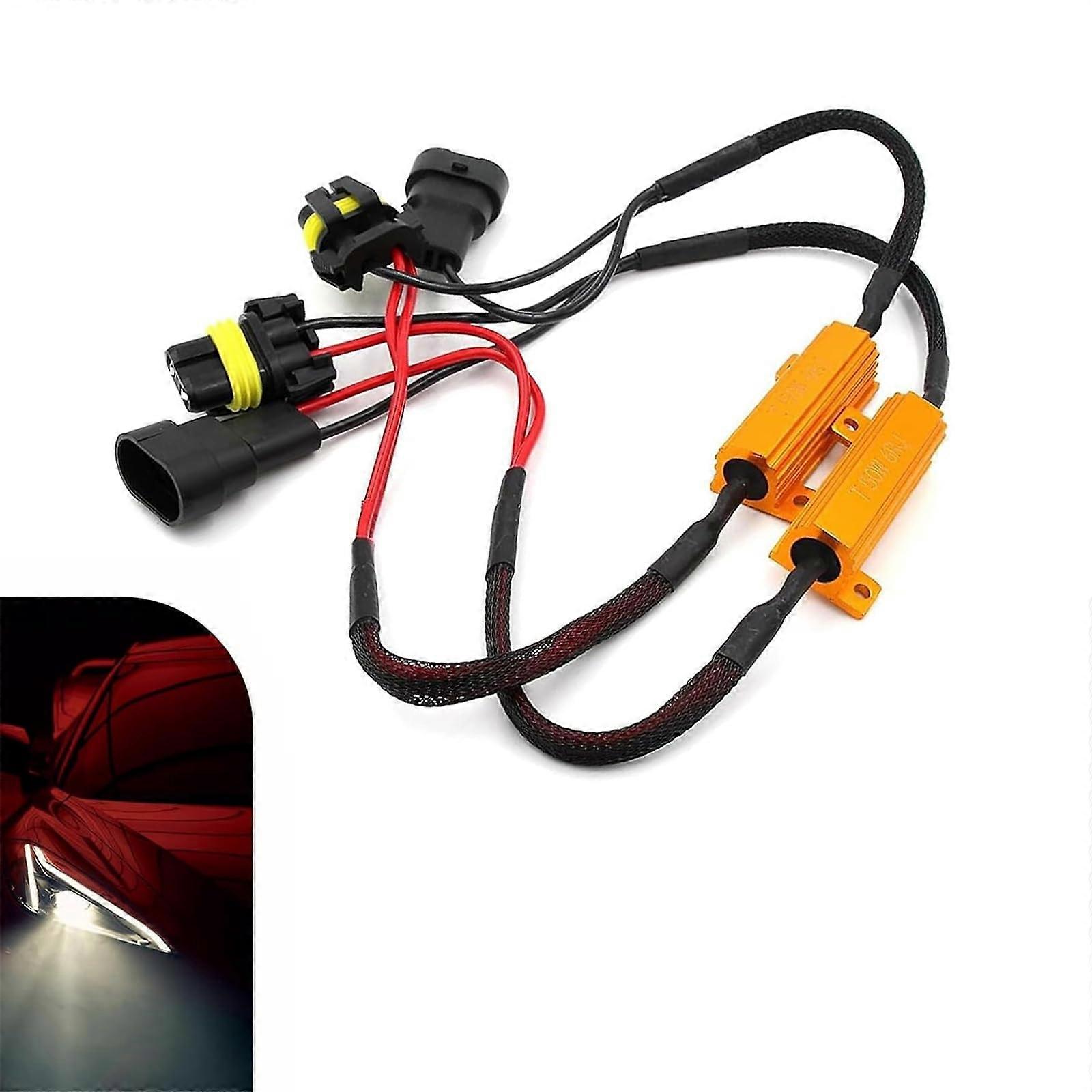2 PCS 9006 HB4 LED Headlight Decoder Anti Flicker Error Canceller Waterproof Plug and Play Kit