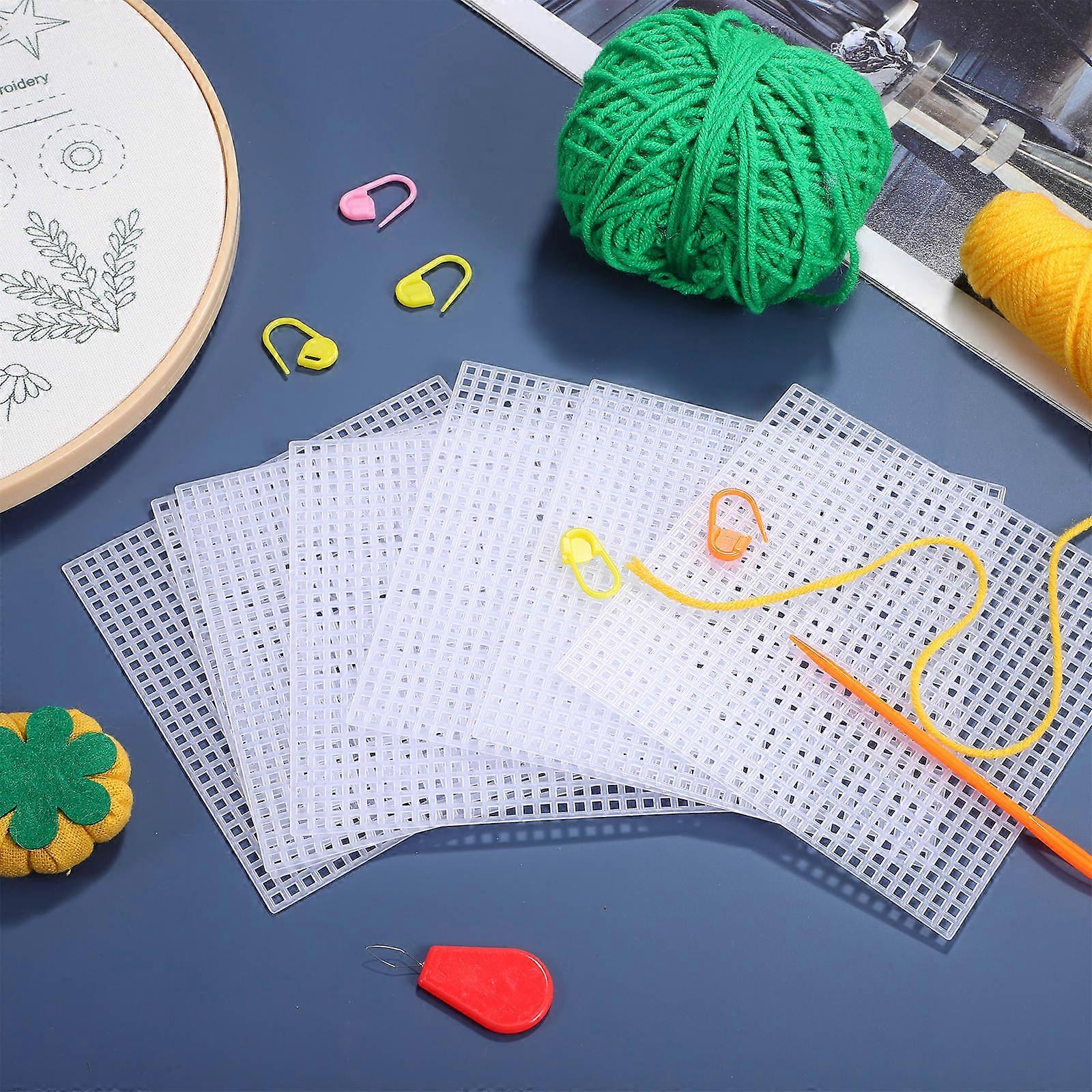 12 Pcs Mesh Canvas Sheets Embroidery Mesh Sheets Cross Stitch Sheets Craft Knitting Sheets